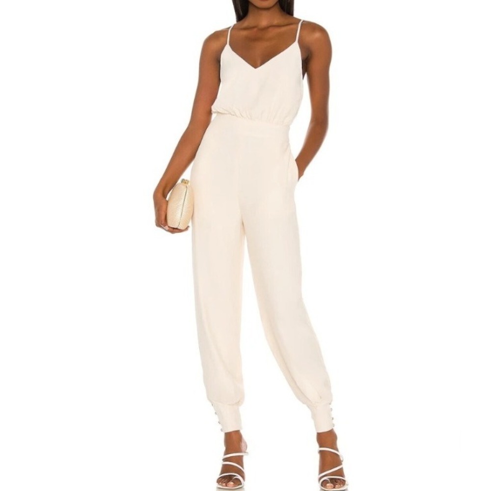 Lovers and Friends Jumpsuit Cream Sleeveless Tie Back Casual Romper